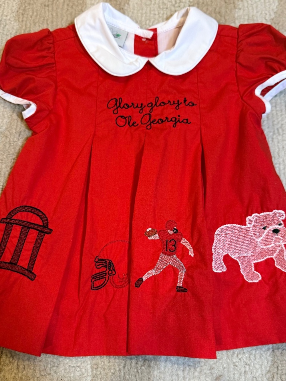 Magnolia Baby Georgia Bulldogs Embroidered Game Day Dress 12M